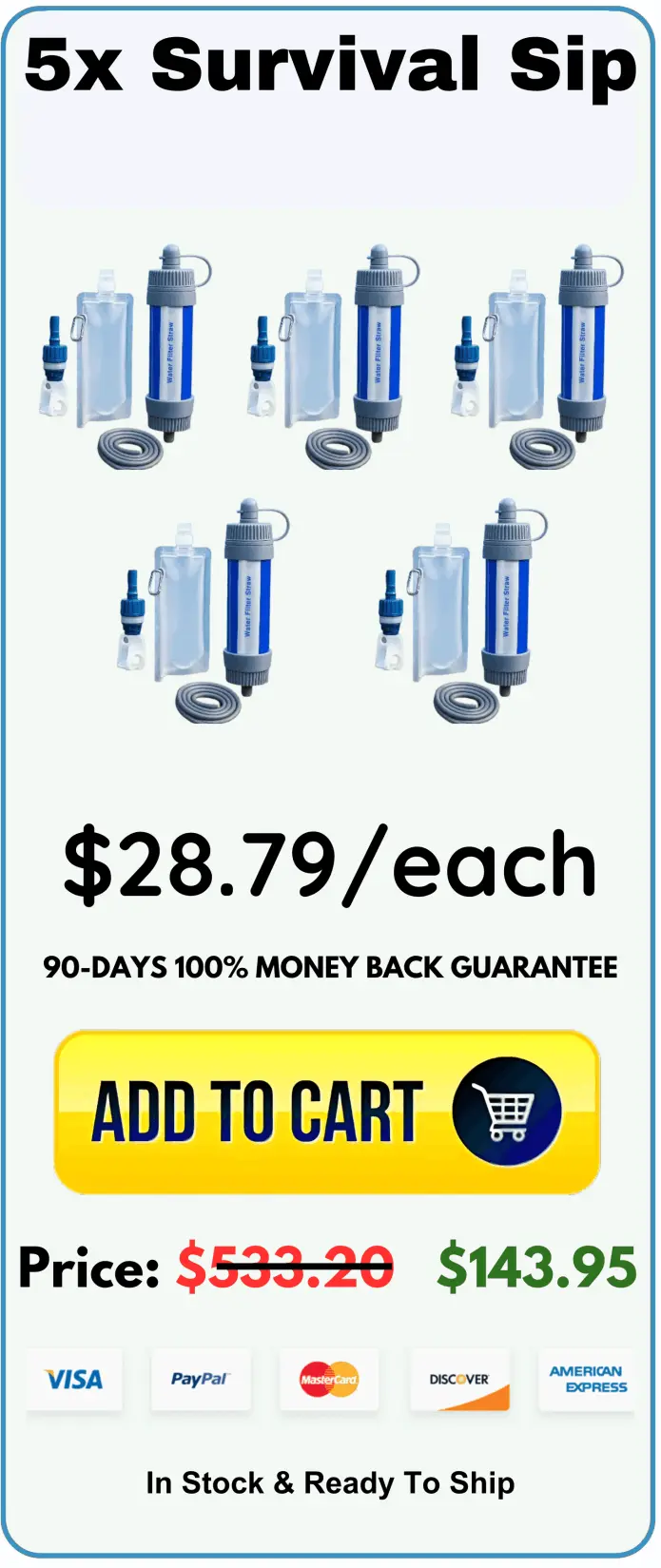 Survival Sip offer package price 